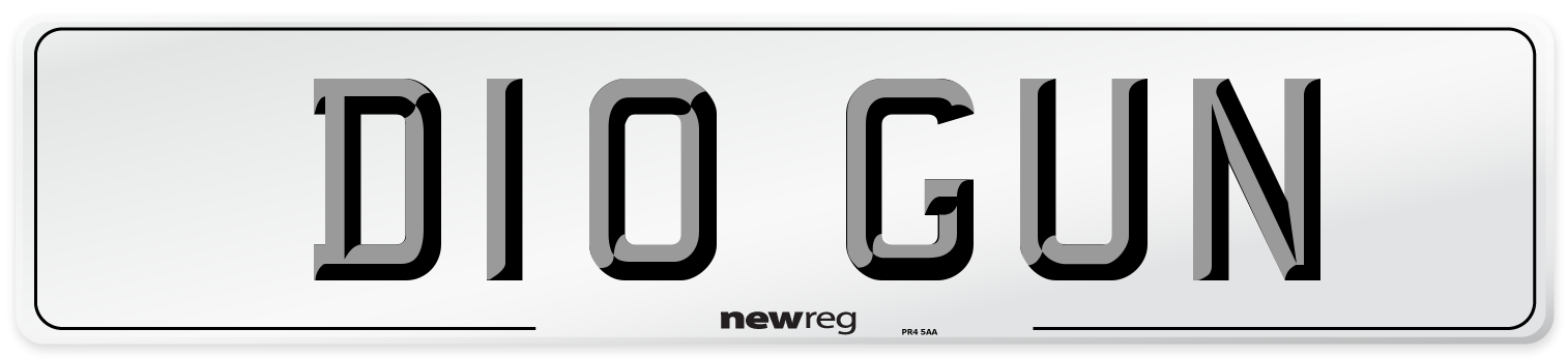 D10 GUN Number Plate from New Reg